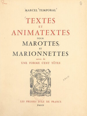 cover image of Textes et animatextes pour marottes et marionnettes
